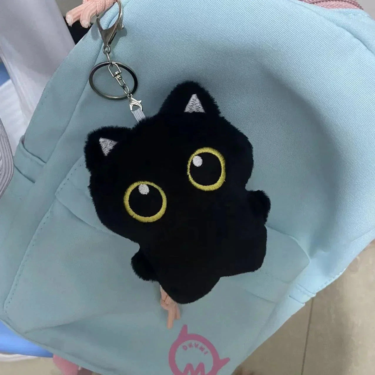 10cm Cute Black Cat Plush Toy – Small Stuffed Doll Pendant Gift