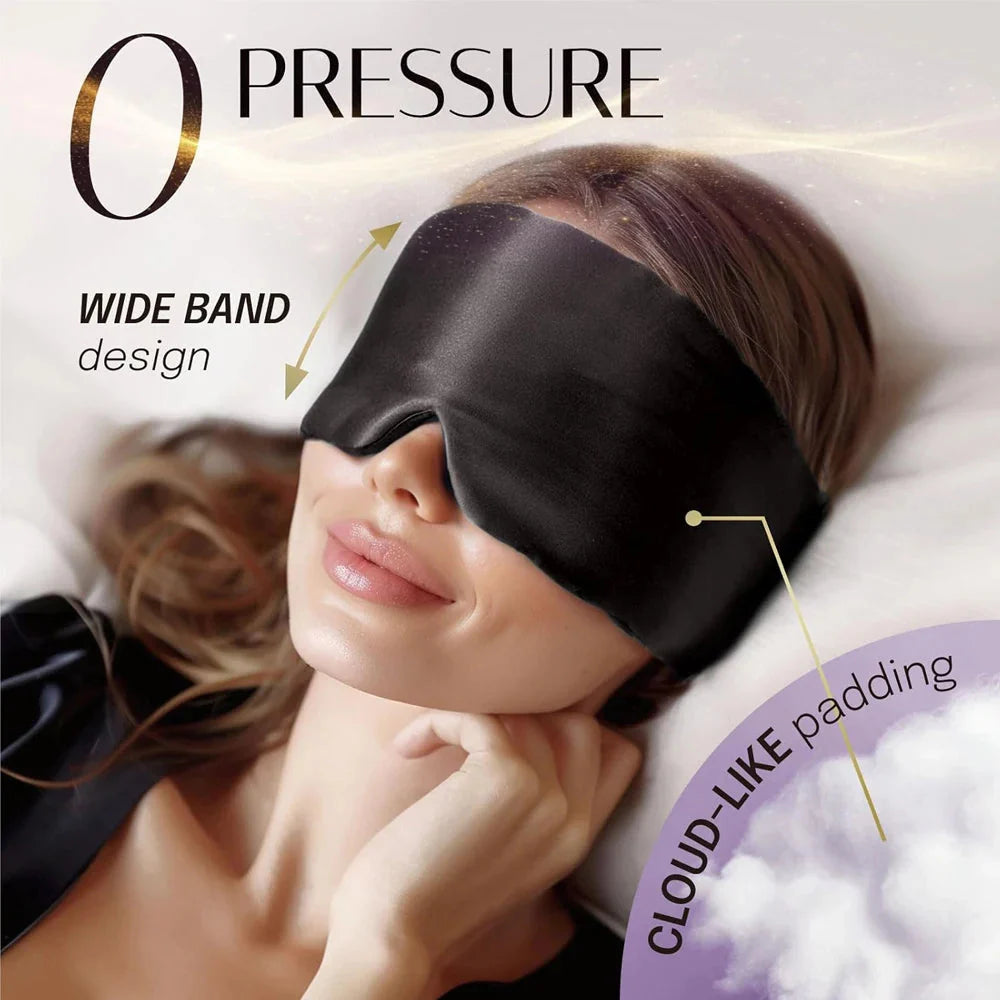 100% Mulberry Silk Sleeping Mask – Soft Eyepatch for Travel & Sleep