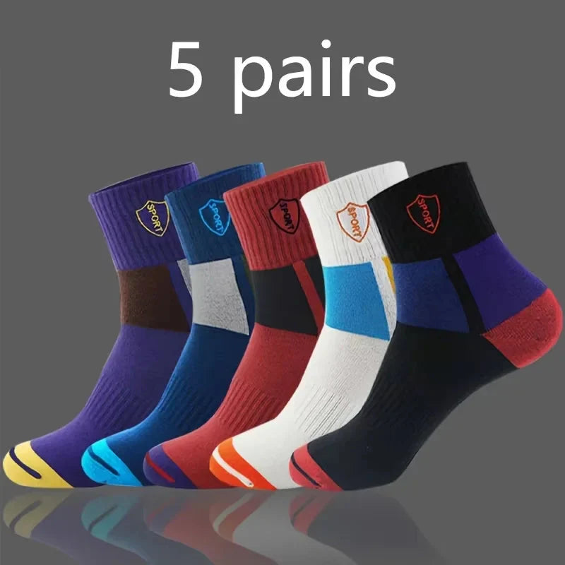 10PCS Men’s Mid-Calf Cotton Socks – Solid Color, Versatile for All Seasons