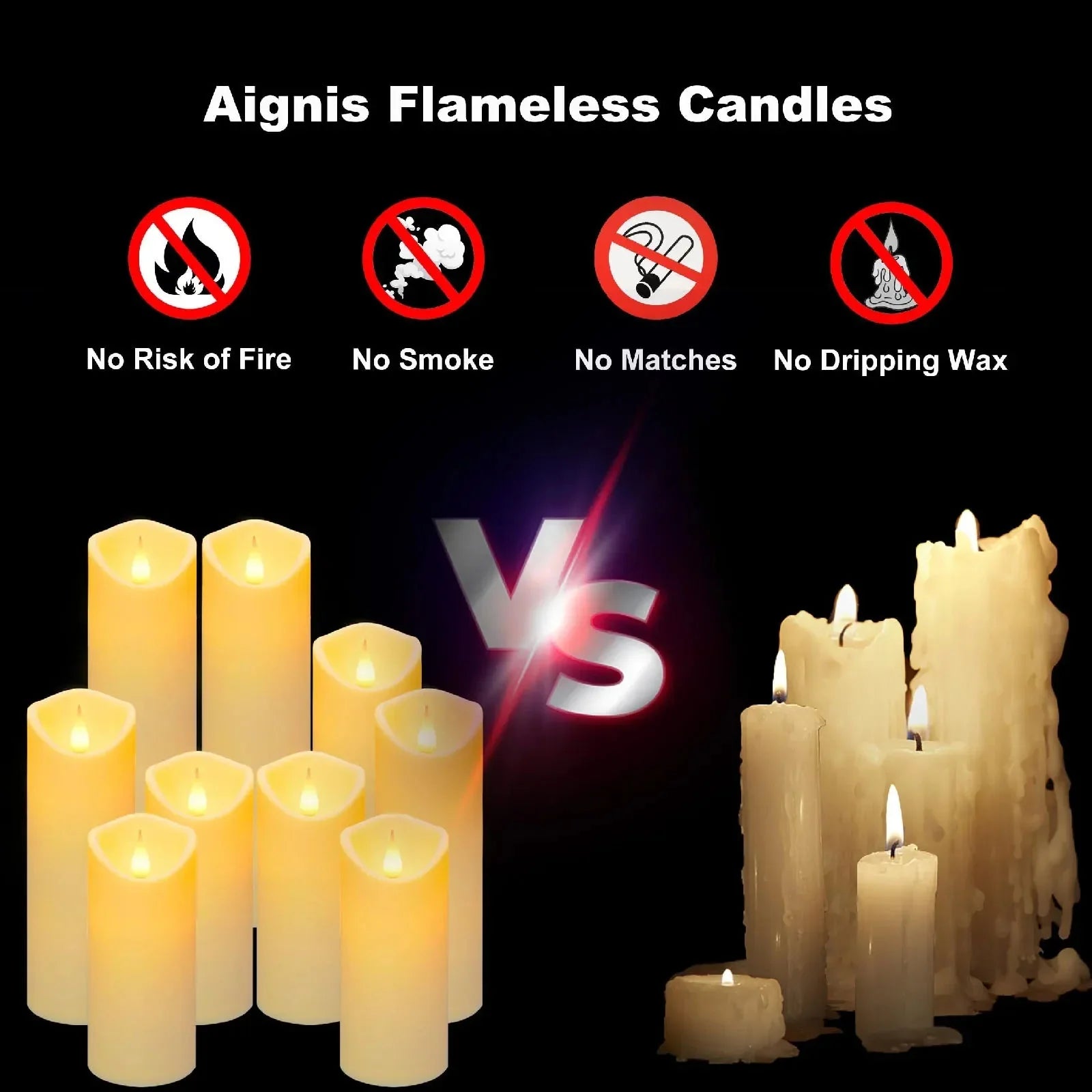 10-120pcs Flameless Fake Candle LED Flickering Candles Battery Operated LED Pillar Candles for Wedding Halloween Decor Party